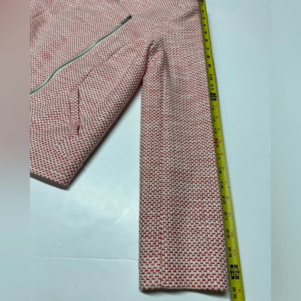 Classiques Entier | Front Zip Moto Blazer In Red Honey Tweed